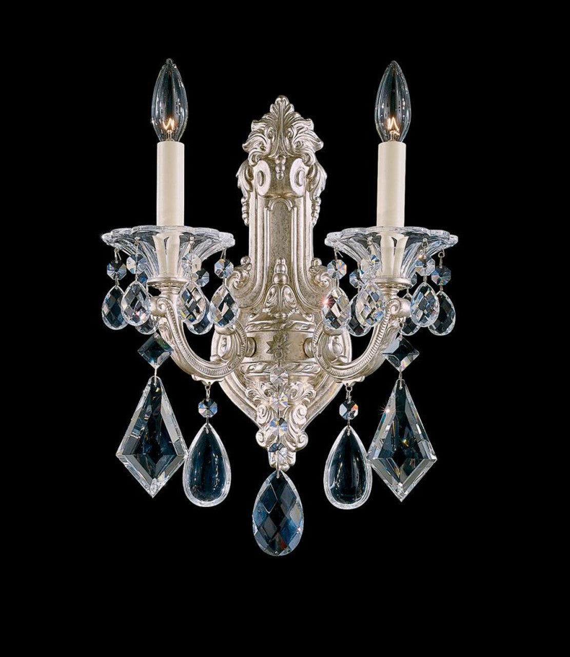 Renaissance Wall Light, 1-Light, French Gold, Clear Crystal, 15.5"H, Hardwired Wall Sconce, detail 2