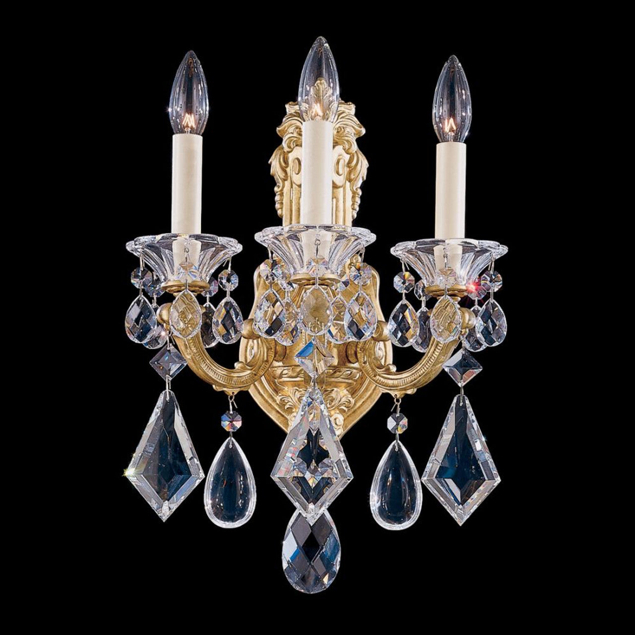 Sarella Wall Light, 2-Light, Polished Stainless Steel, Clear Crystal, 23"H, Hardwired Wall Sconce, detail 2