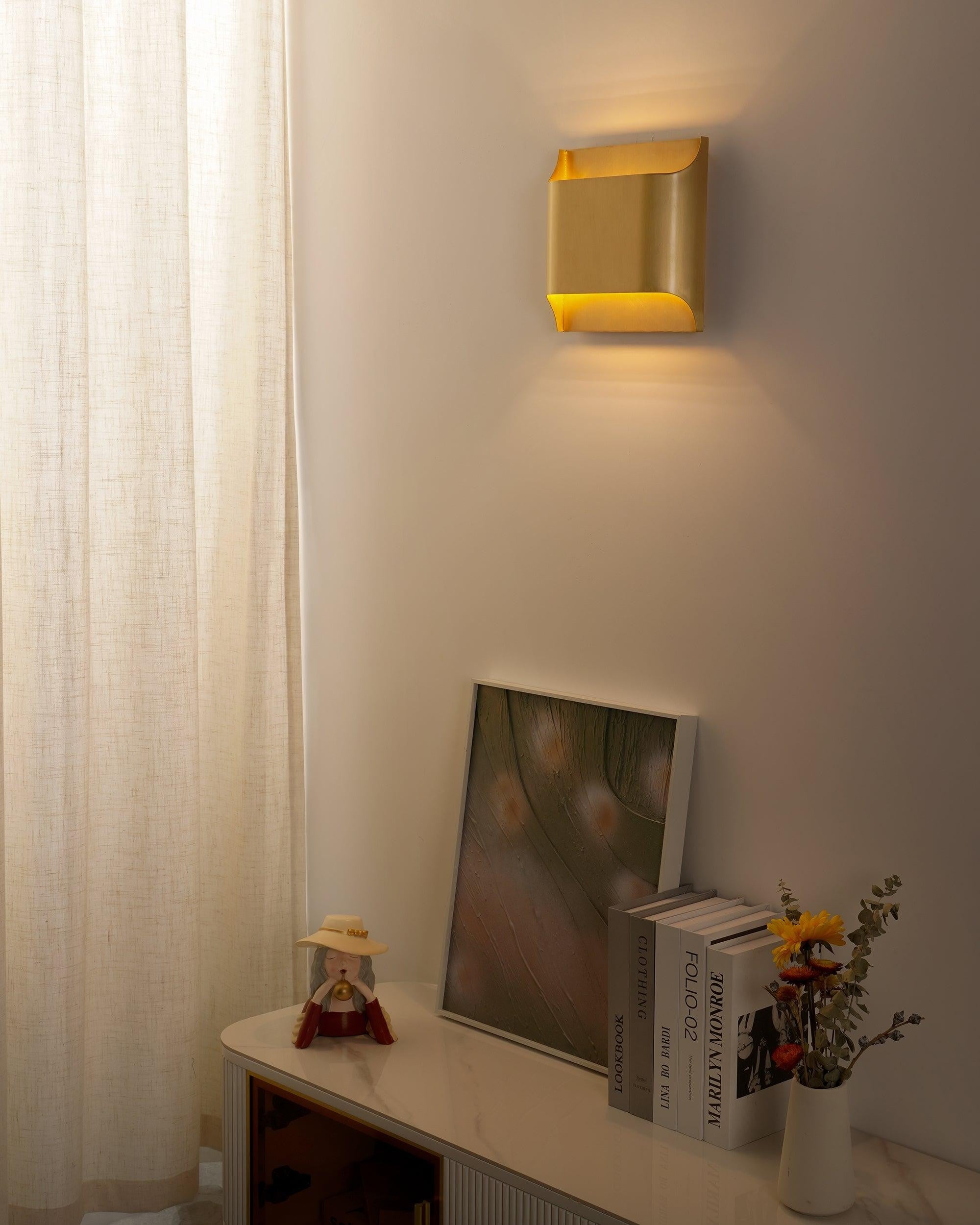 Leclerc Polished Brass Wall Light, Hardwired Wall Sconce, detail 34