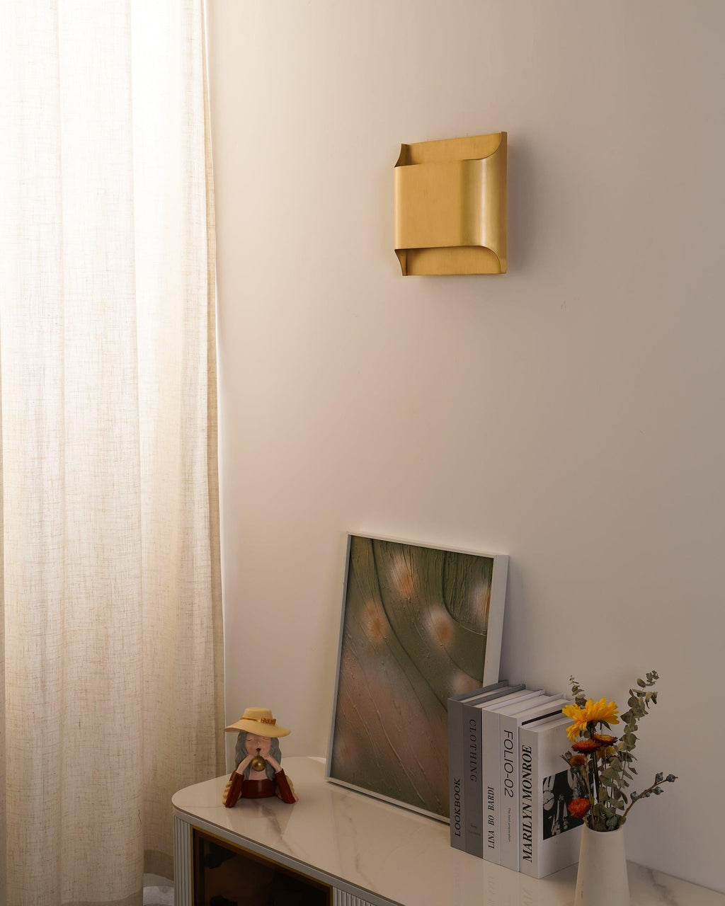 Leclerc Polished Brass Wall Light, Hardwired Wall Sconce, detail 35
