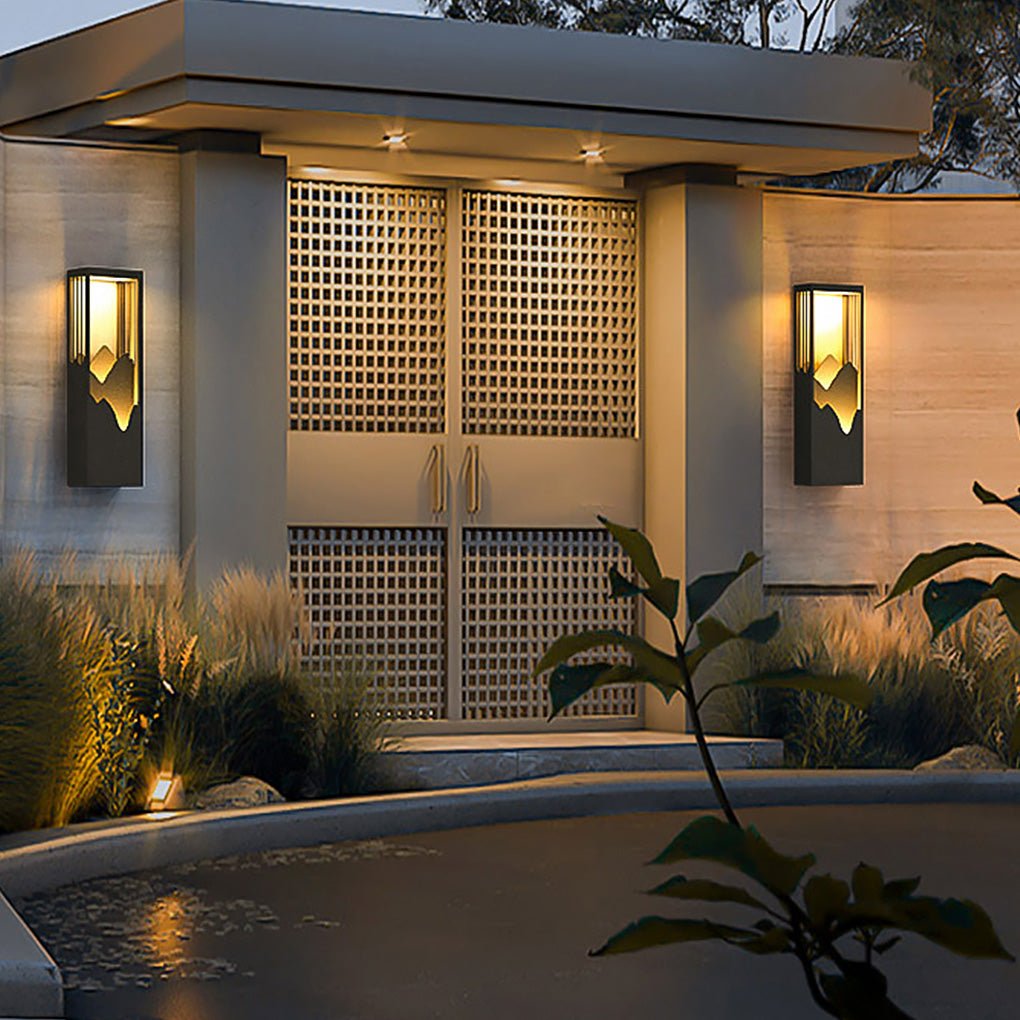 Mountain Scenery LED up Down Lighting Waterproof Solar Wall Light Porch Lights, Outdoor Wall Light, detail 7