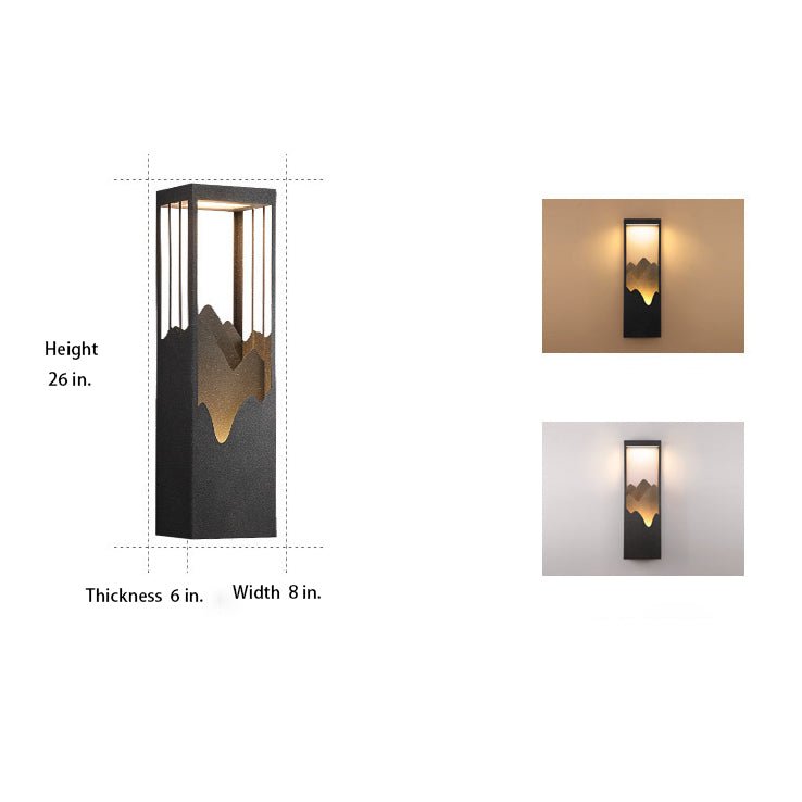 Mountain Scenery LED up Down Lighting Waterproof Solar Wall Light Porch Lights, Outdoor Wall Light, detail 10