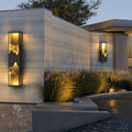Mountain Scenery LED up Down Lighting Waterproof Solar Wall Light Porch Lights, Outdoor Wall Light, Stainless + PC, 26"