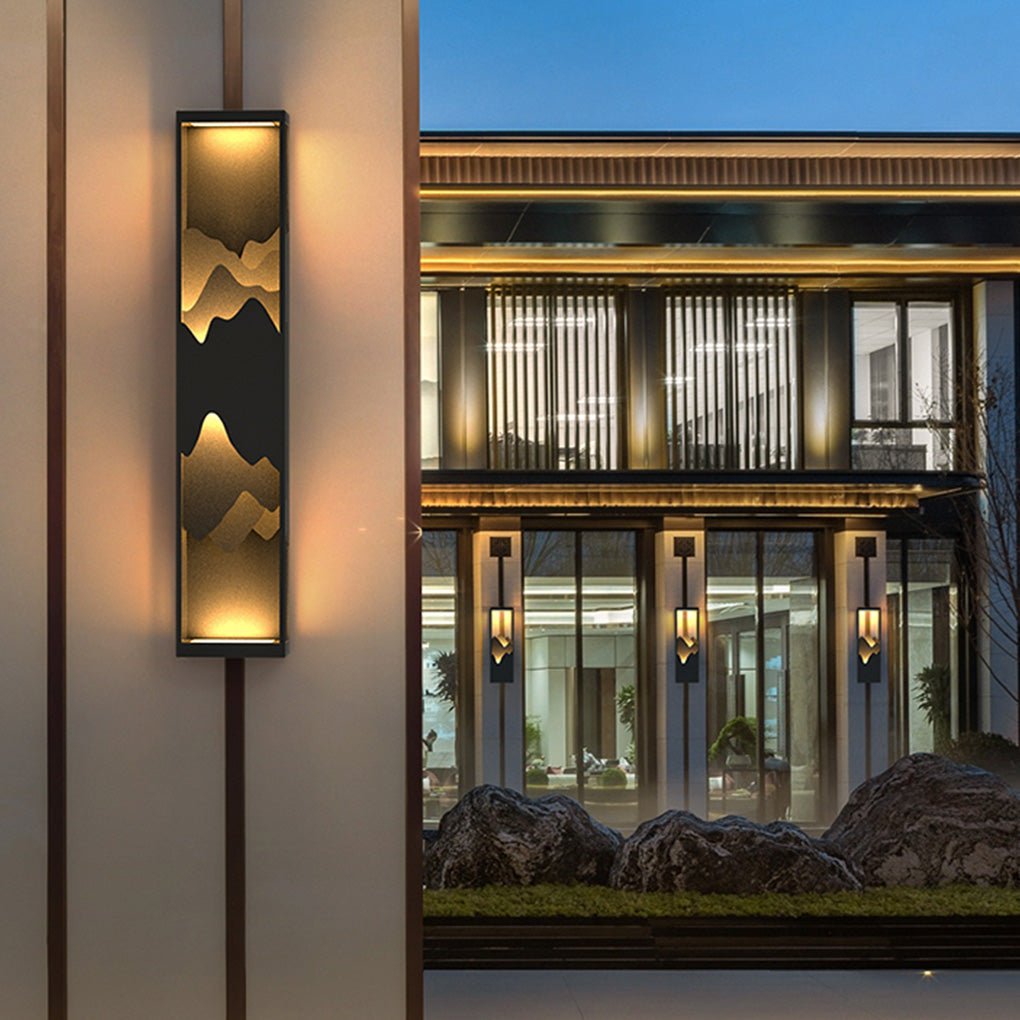 Mountain Scenery LED up Down Lighting Waterproof Solar Wall Light Porch Lights, Outdoor Wall Light, detail 3