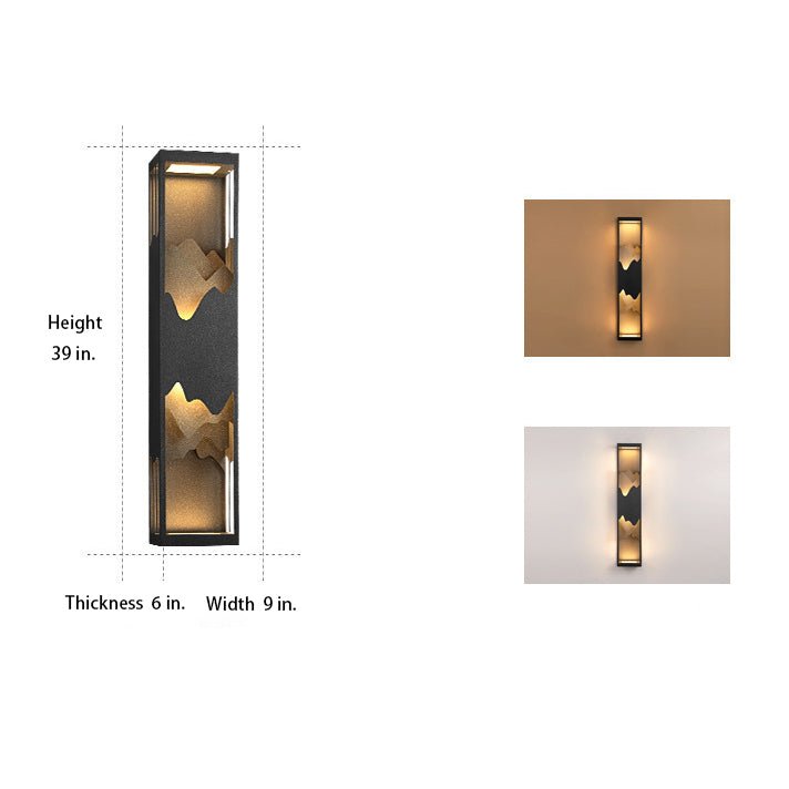 Mountain Scenery LED up Down Lighting Waterproof Solar Wall Light Porch Lights, Outdoor Wall Light, detail 11