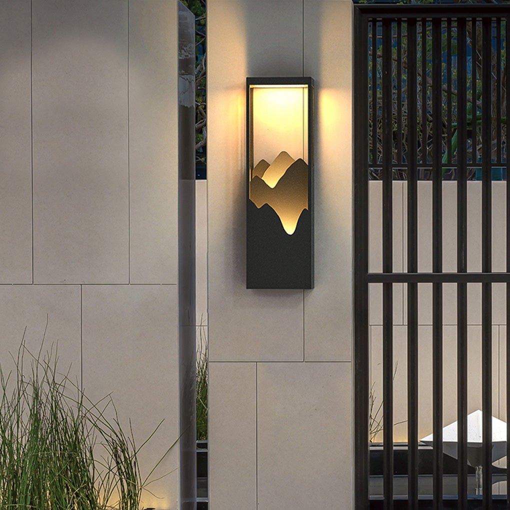 Mountain Scenery LED up Down Lighting Waterproof Solar Wall Light Porch Lights, Outdoor Wall Light, detail 8