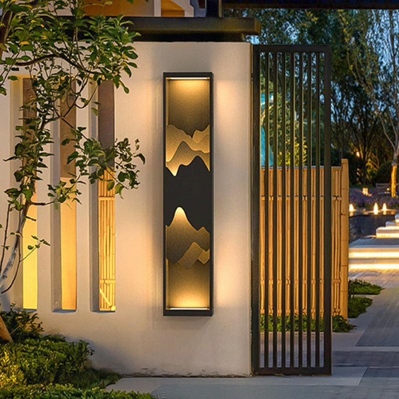 Mountain Scenery LED up Down Lighting Waterproof Solar Wall Light Porch Lights, Outdoor Wall Light, detail 2