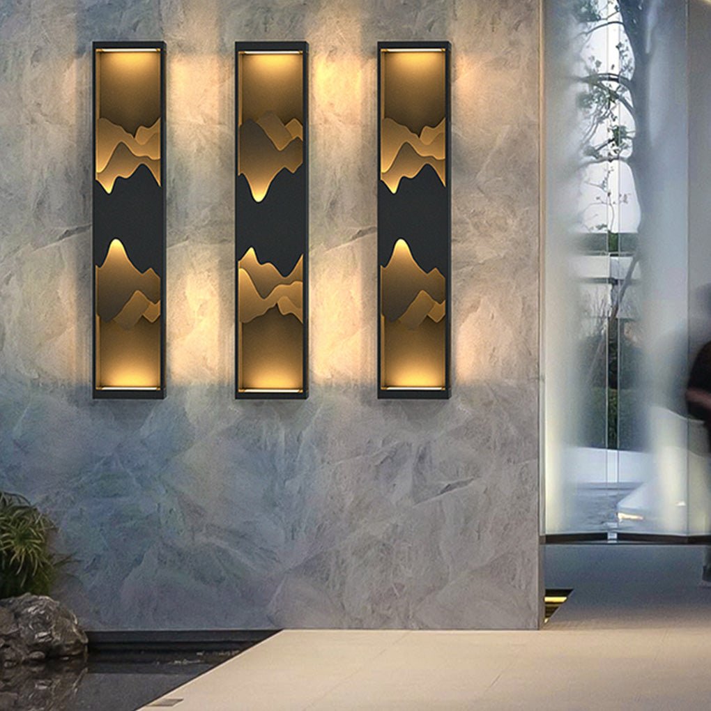Mountain Scenery LED up Down Lighting Waterproof Solar Wall Light Porch Lights, Outdoor Wall Light, detail 5
