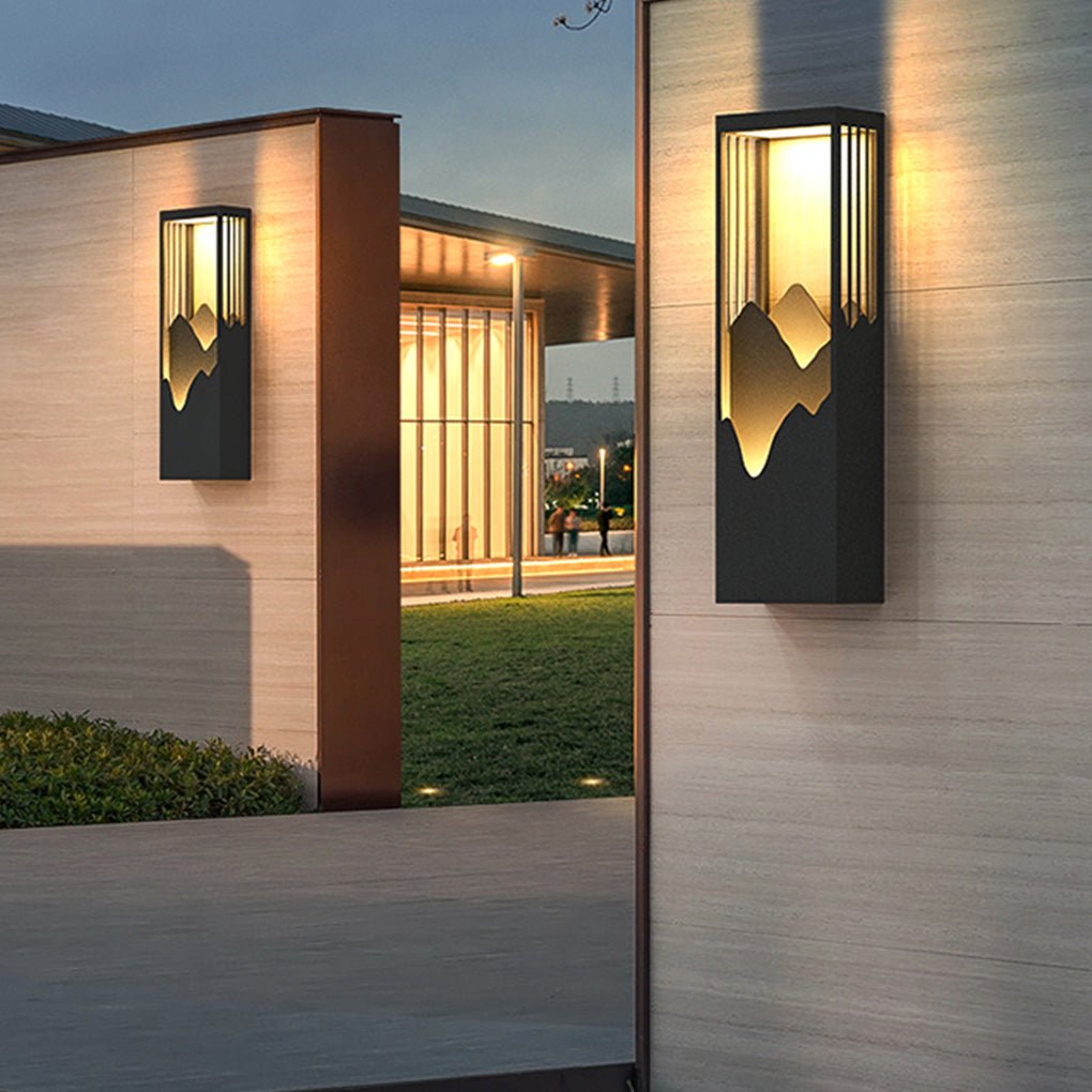 Mountain Scenery LED up Down Lighting Waterproof Solar Wall Light Porch Lights, Outdoor Wall Light, detail 9