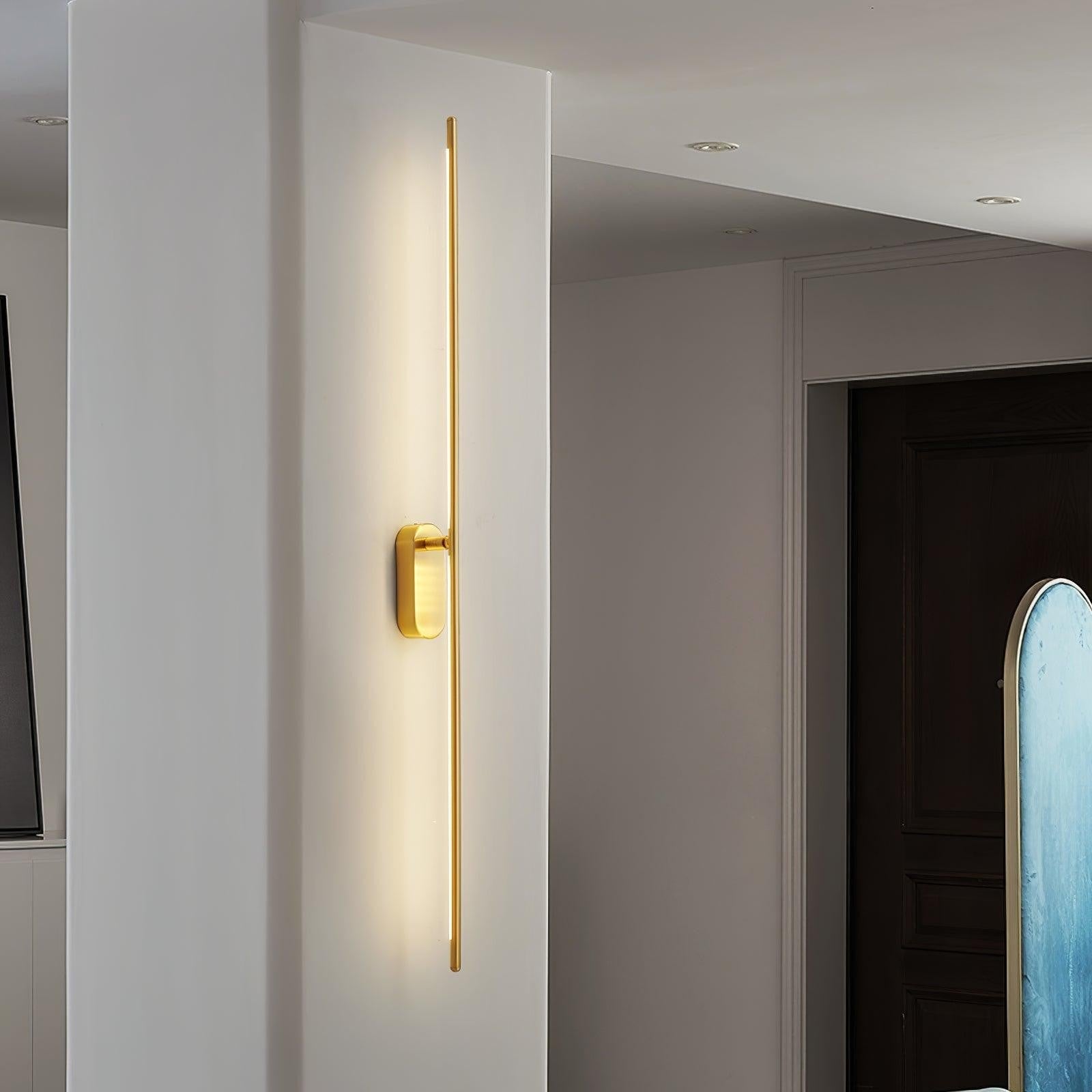 Linear Brass Wall Light, Bedroom Wall Sconce, detail 11