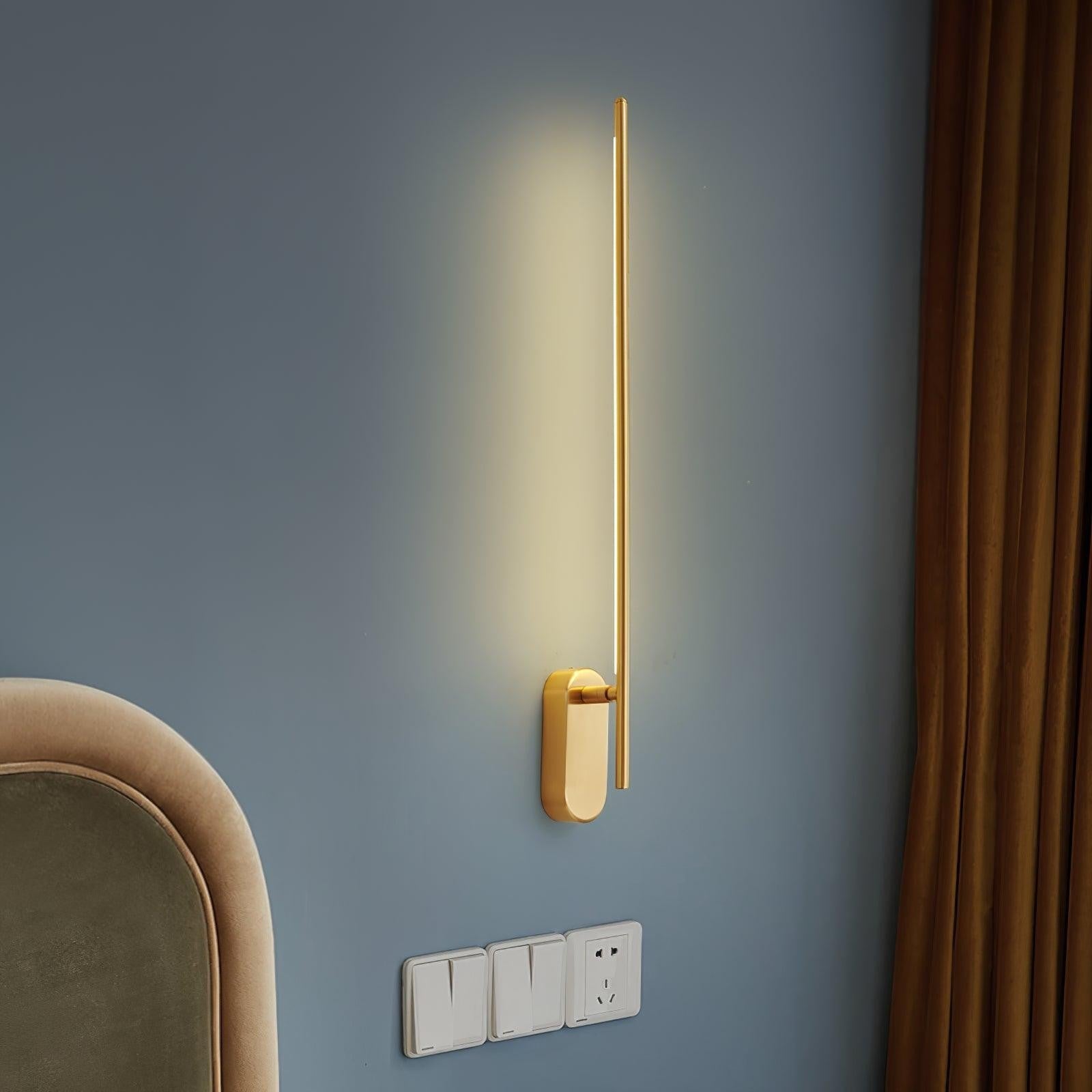 Linear Brass Wall Light, Bedroom Wall Sconce, detail 13