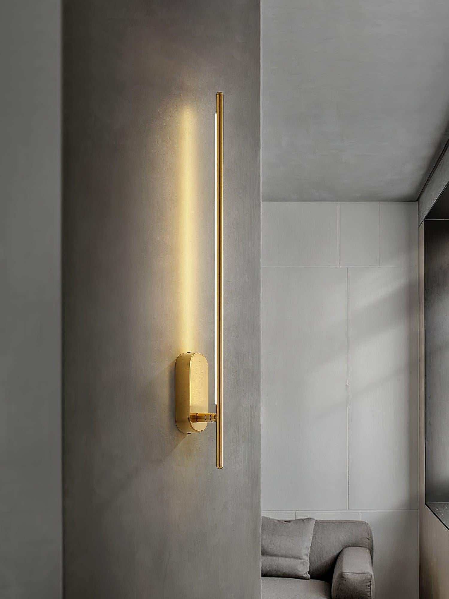 Linear Brass Wall Light, Bedroom Wall Sconce, detail 15