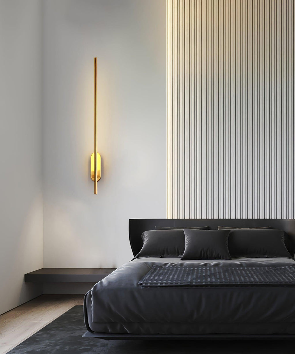 Linear Brass Wall Light, Bedroom Wall Sconce, detail 23