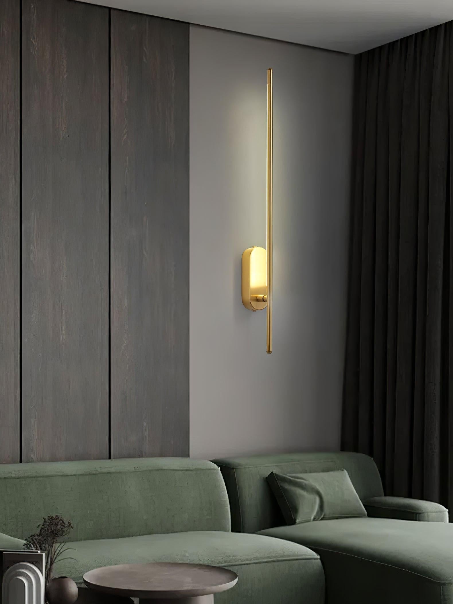 Linear Brass Wall Light, Bedroom Wall Sconce, detail 24