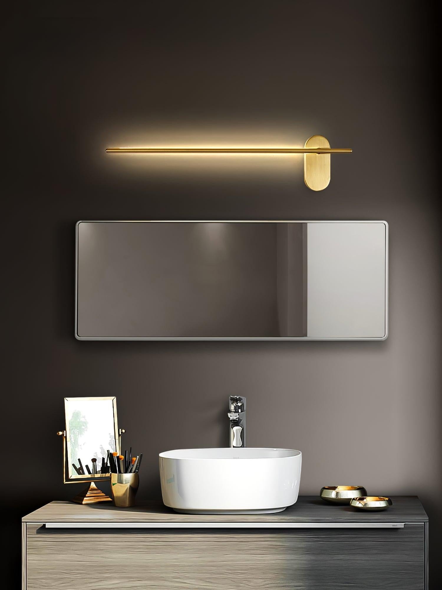 Linear Brass Wall Light, Bedroom Wall Sconce, detail 25