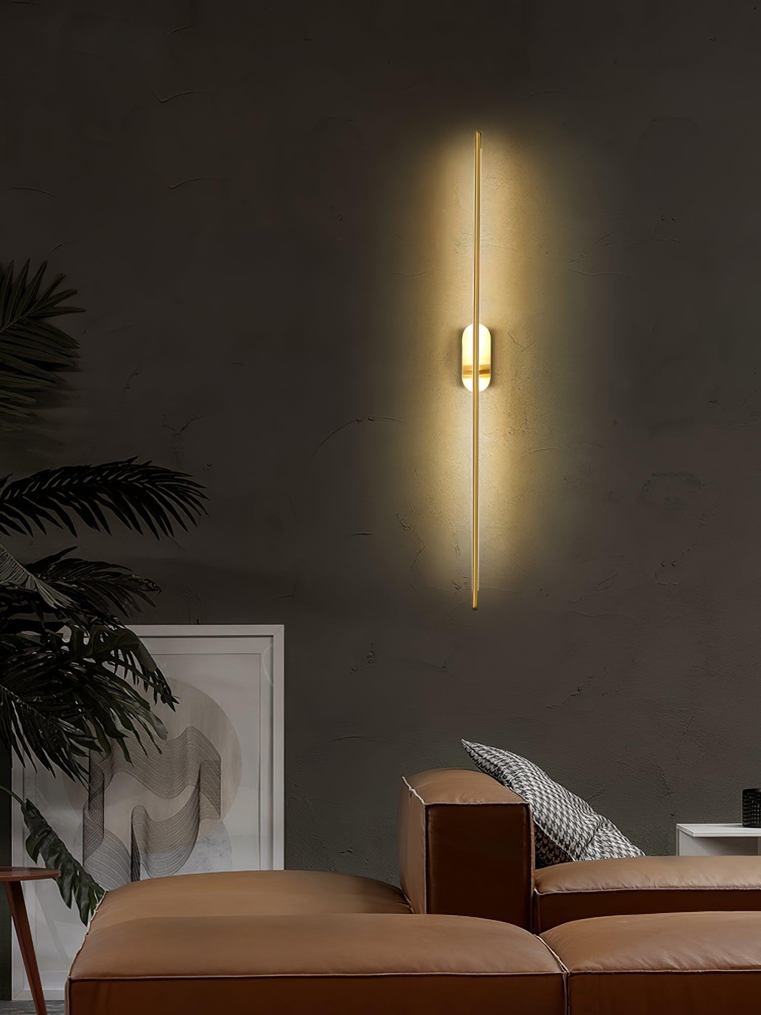 Linear Brass Wall Light, Bedroom Wall Sconce, detail 26