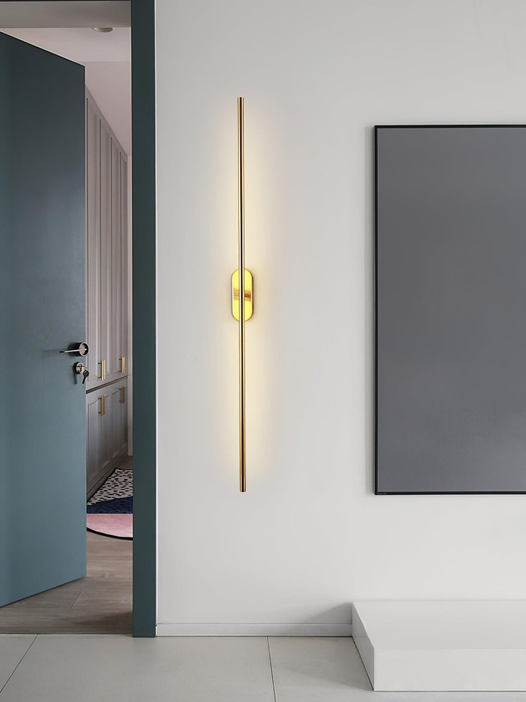 Linear Brass Wall Light, Bedroom Wall Sconce, detail 27