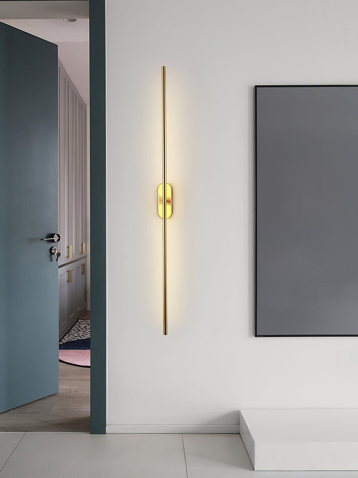 Linear Brass Wall Light, Bedroom Wall Sconce, detail 27