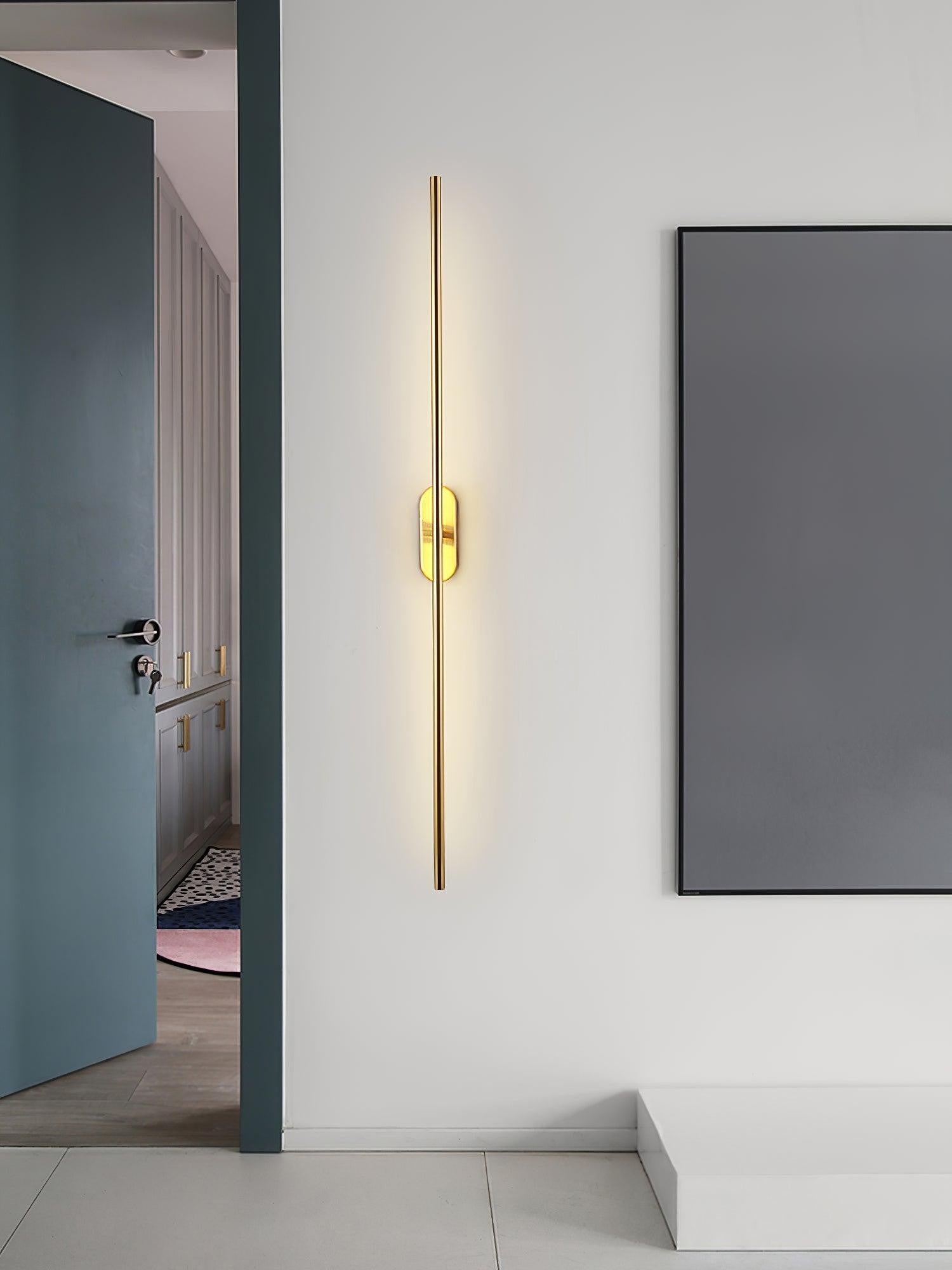 Linear Brass Wall Light, Bedroom Wall Sconce, detail 27