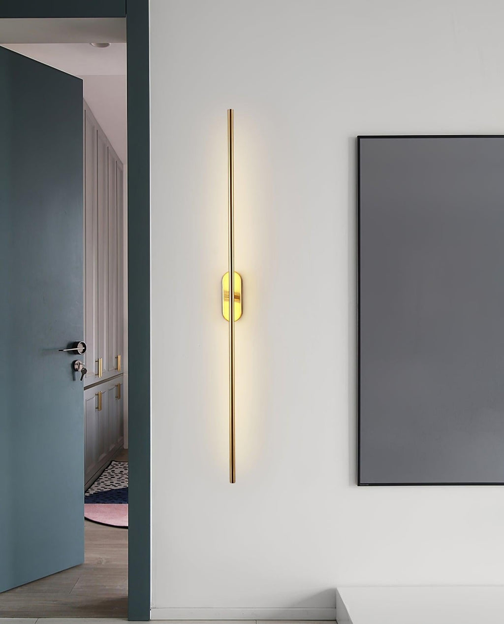 Linear Brass Wall Light, Bedroom Wall Sconce, detail 29