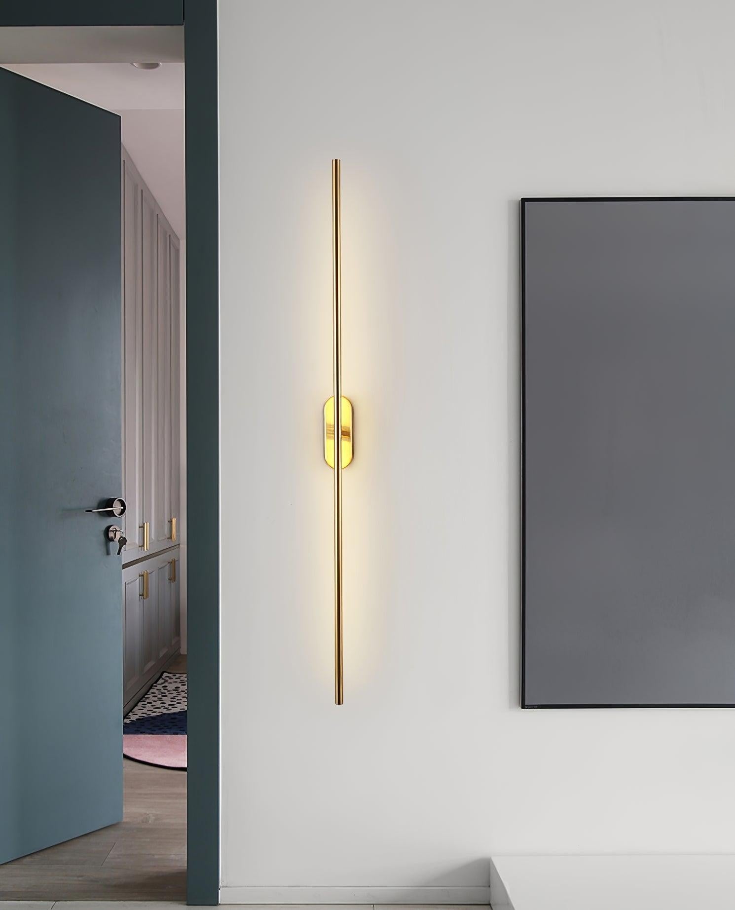 Linear Brass Wall Light, Bedroom Wall Sconce, detail 29