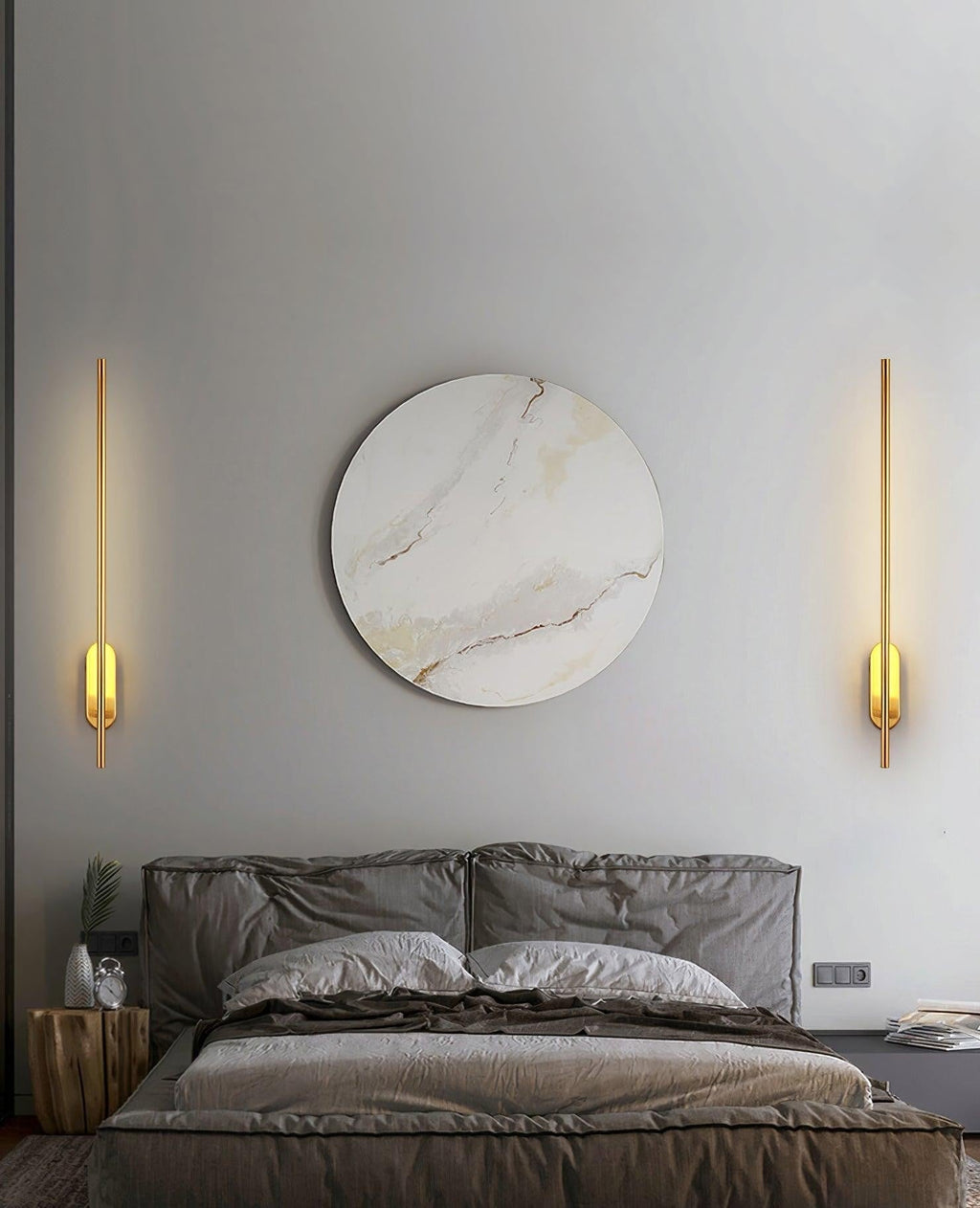 Linear Brass Wall Light, Bedroom Wall Sconce, detail 32