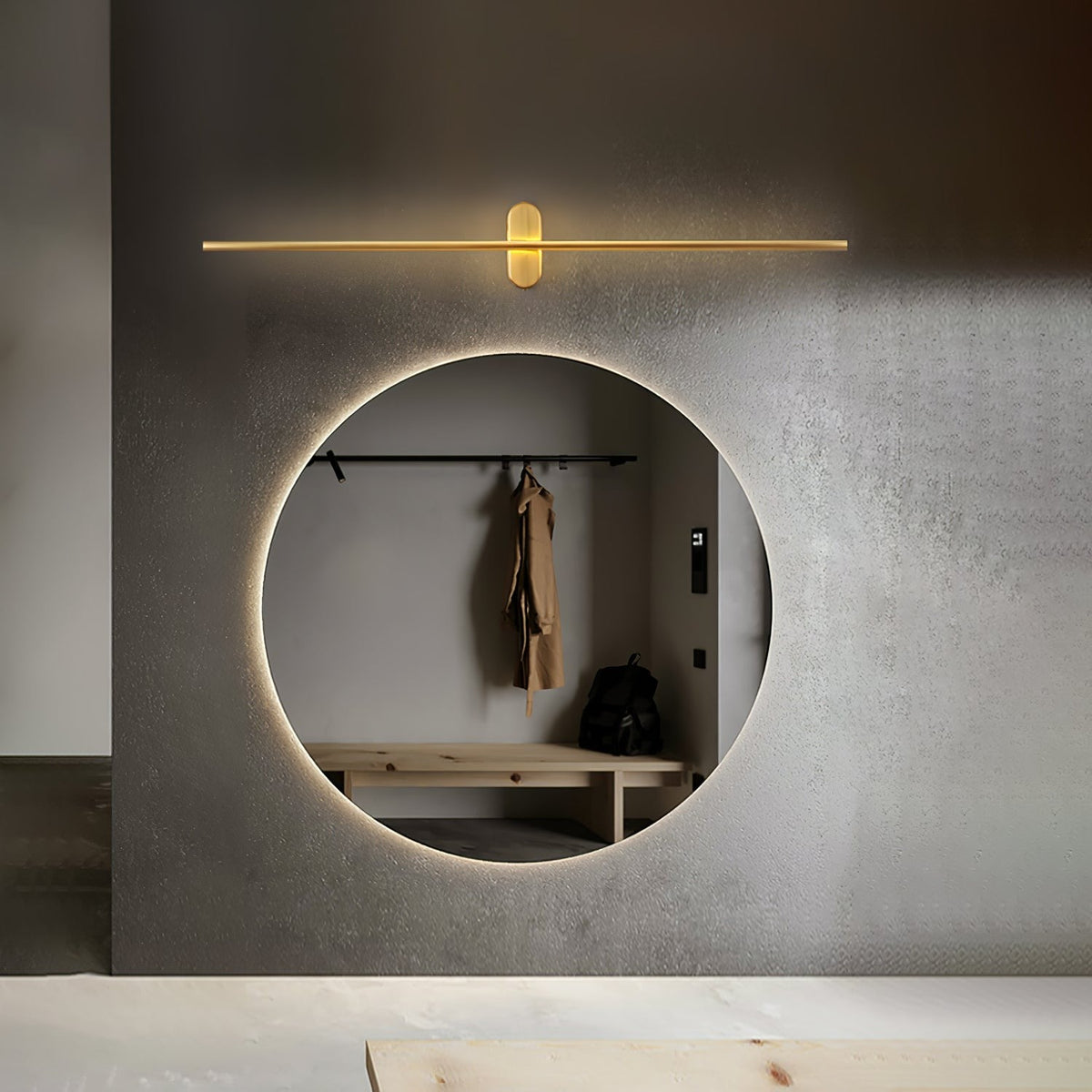 Linear Brass Wall Light, Bedroom Wall Sconce, detail 45