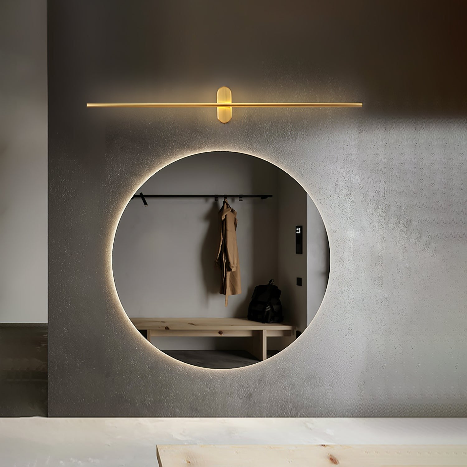 Linear Brass Wall Light, Bedroom Wall Sconce, detail 45