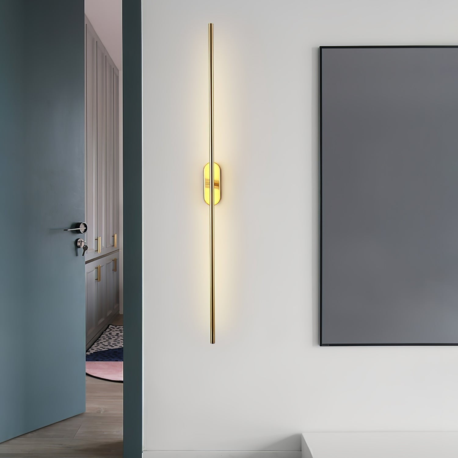 Linear Brass Wall Light, Bedroom Wall Sconce, detail 49