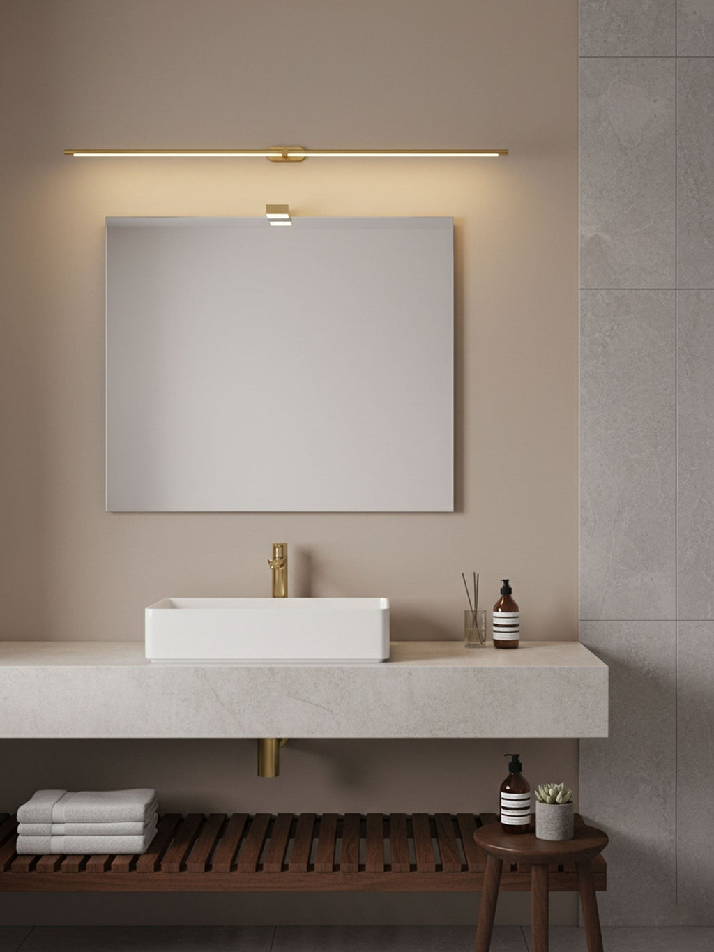 Linear Rechargeable LED Wall Light, Bathroom Wall Sconce, detail 10