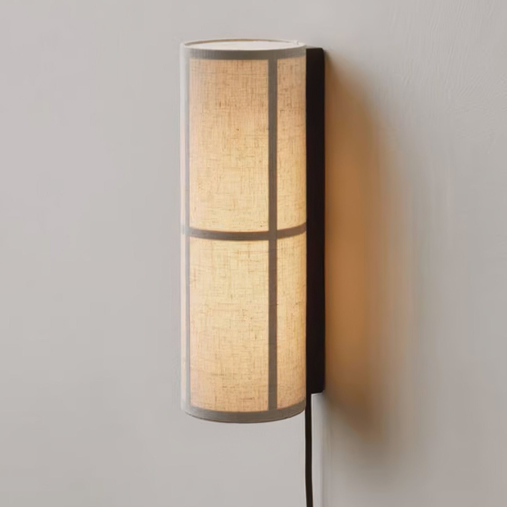 LinenGlow Cylinder Wall Light, Plug-In Wall Sconce, detail 4