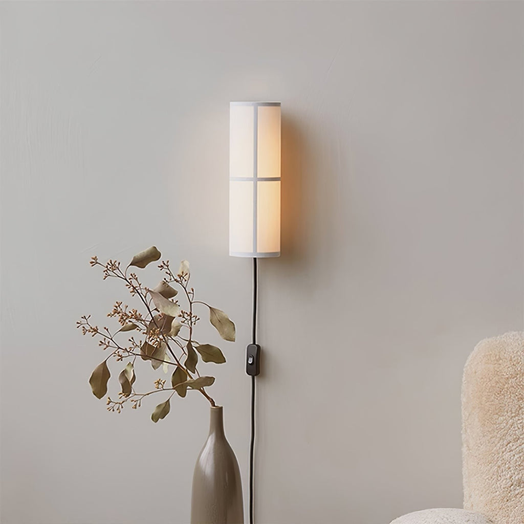LinenGlow Cylinder Wall Light, Plug-In Wall Sconce, detail 6