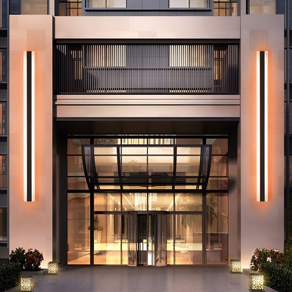 Long Strip Waterproof LED RGB Multi Color Contemporary Exterior Sconces, Outdoor Wall Light, Stainless Steel, 24"