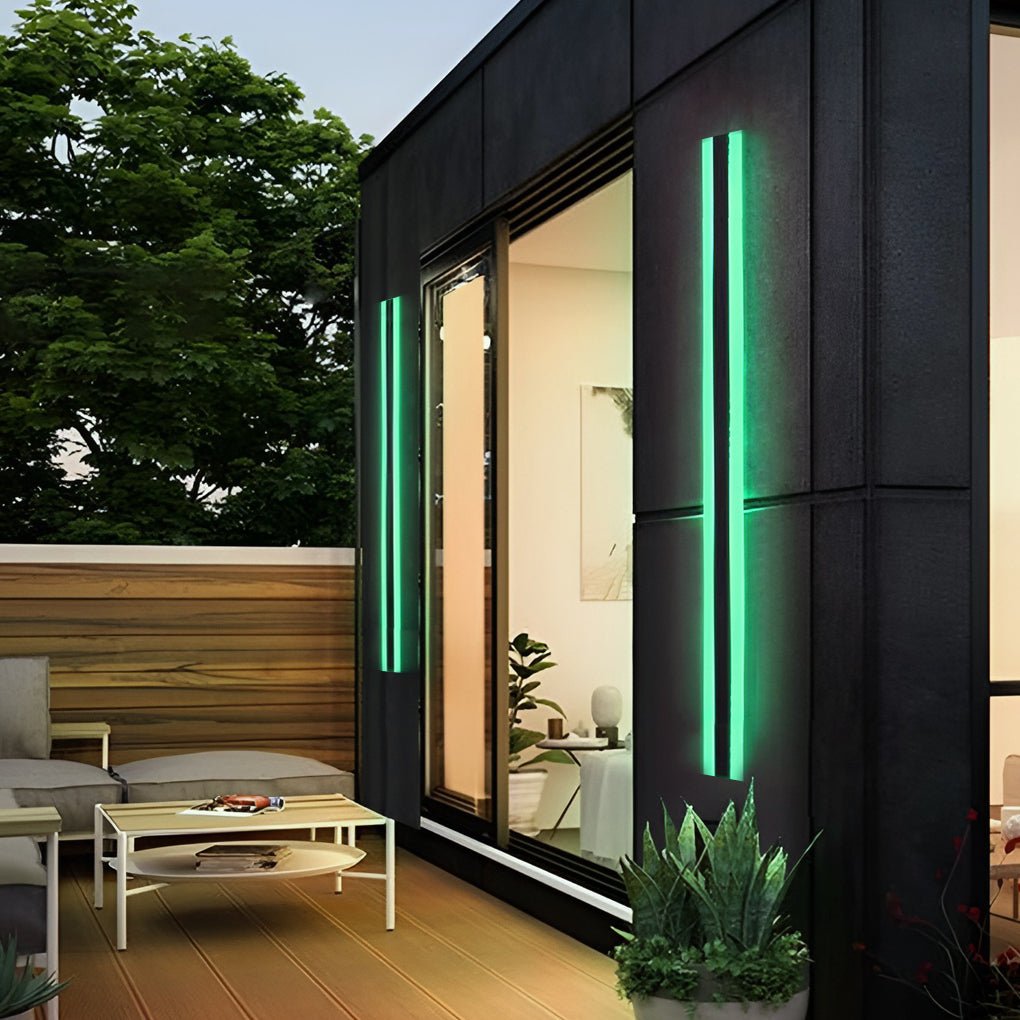 Long Strip Waterproof LED RGB Multi Color Contemporary Exterior Sconces, Outdoor Wall Light, detail 3