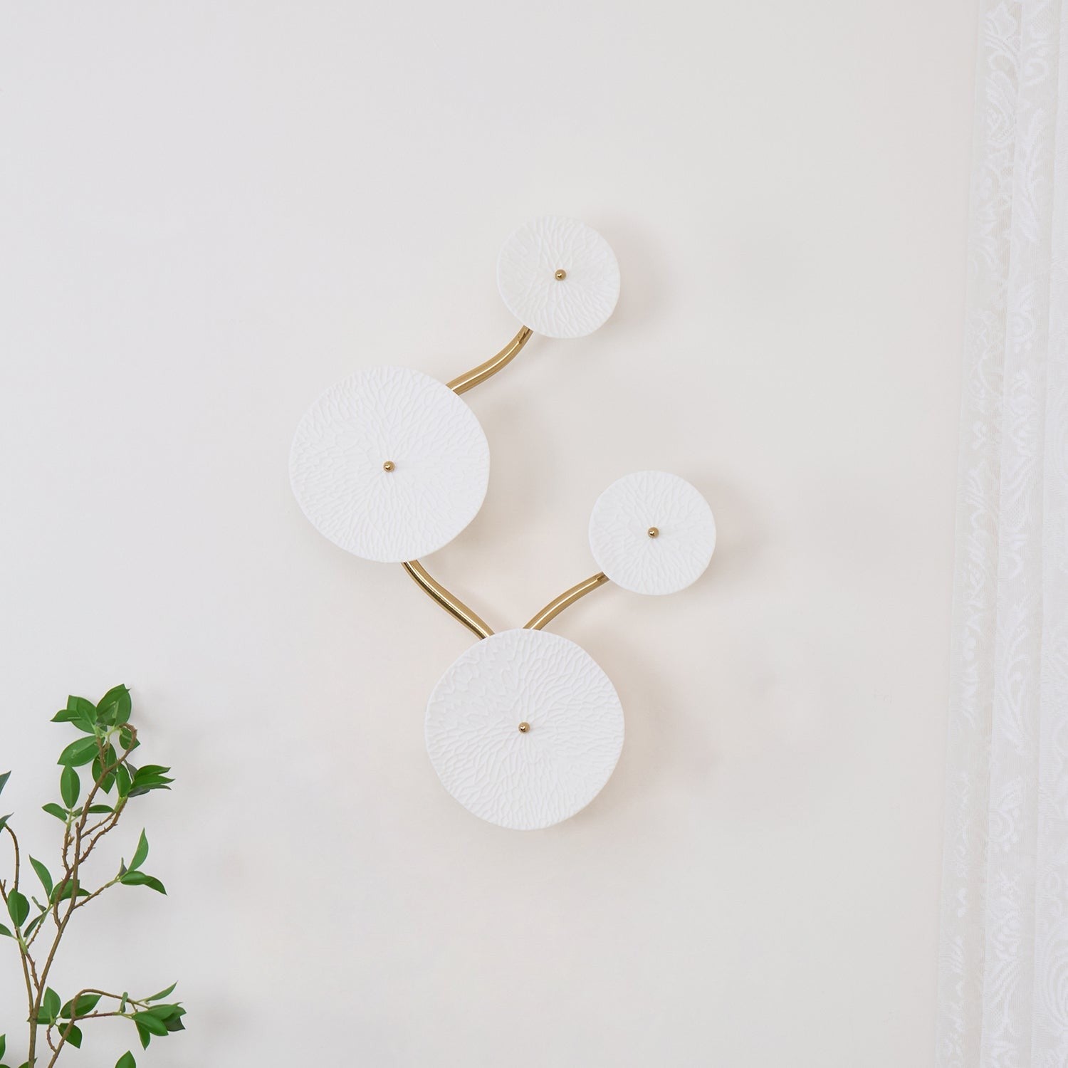 Lotus Cascade Ceramic Wall Light, Hardwired Wall Sconce, detail 11