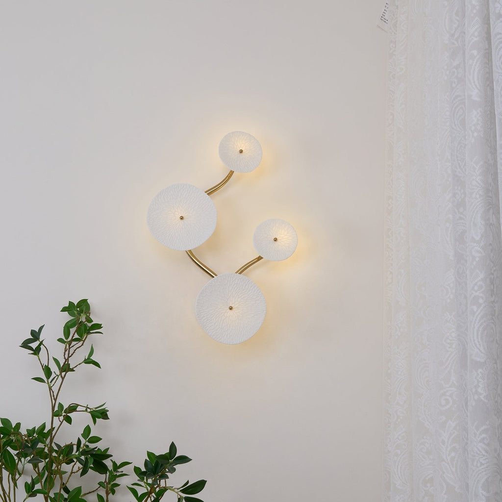 Lotus Cascade Ceramic Wall Light, Hardwired Wall Sconce, detail 12