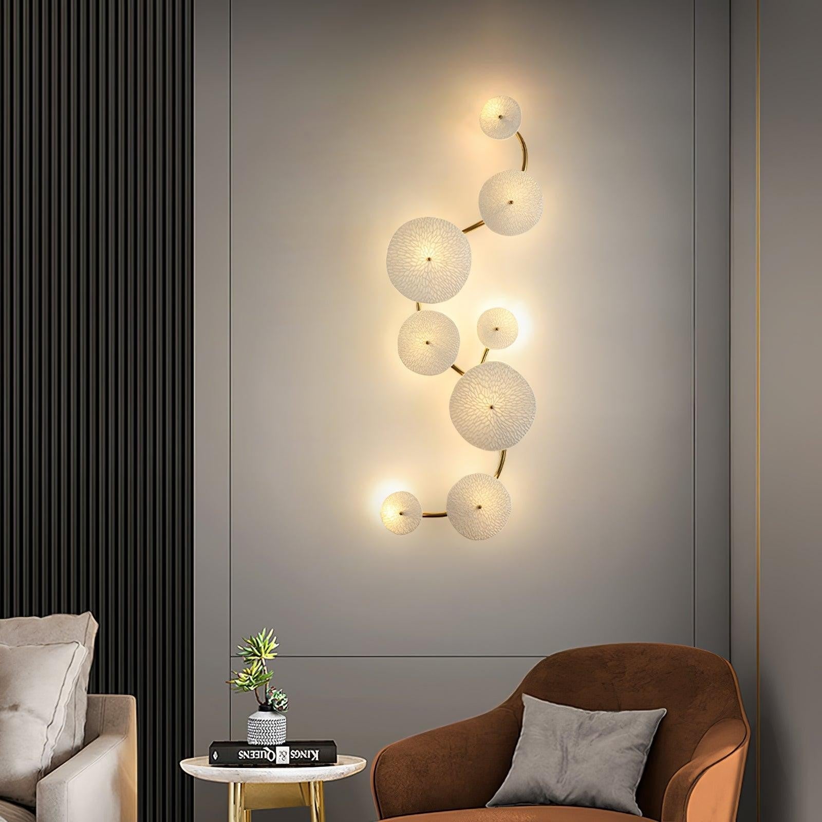 Lotus Cascade Ceramic Wall Light, Hardwired Wall Sconce, detail 16