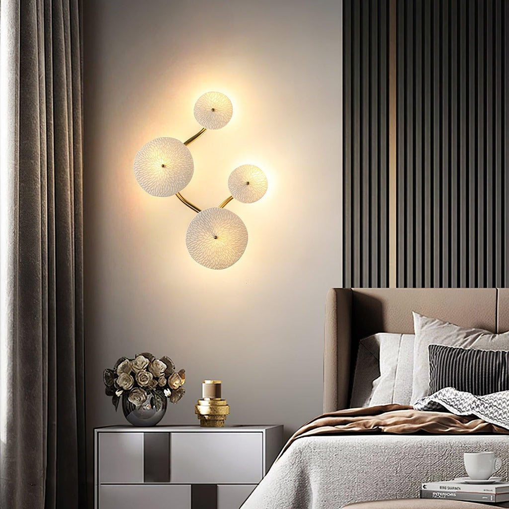 Lotus Cascade Ceramic Wall Light, Hardwired Wall Sconce, detail 17