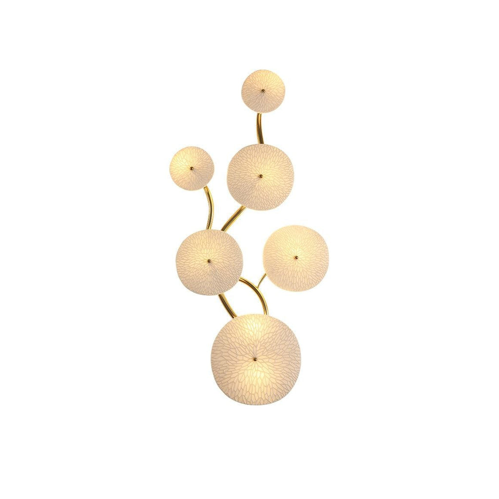 Lotus Cascade Ceramic Wall Light, Hardwired Wall Sconce, detail 18