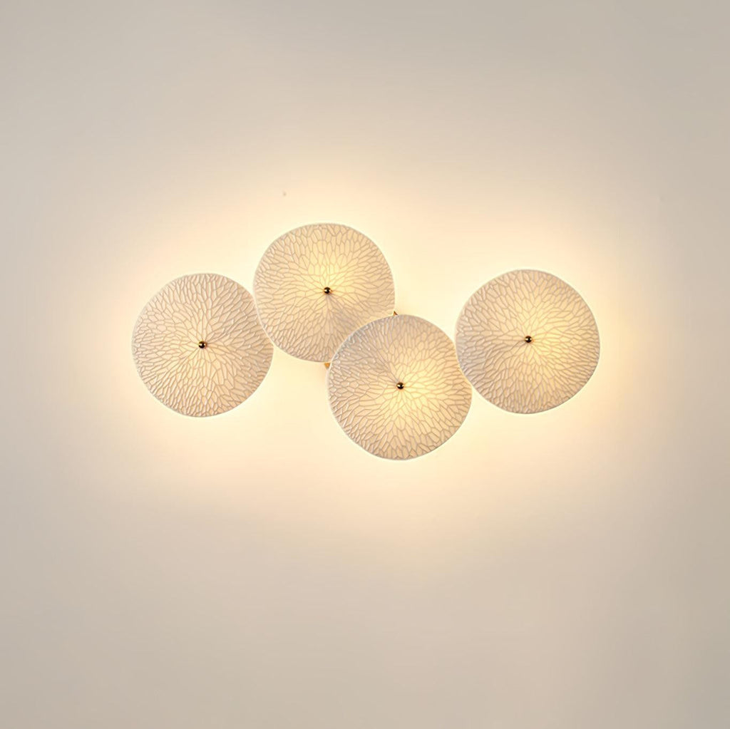 Lotus Cascade Ceramic Wall Light, Hardwired Wall Sconce, 8 heads A L 37.4″ x H 11″