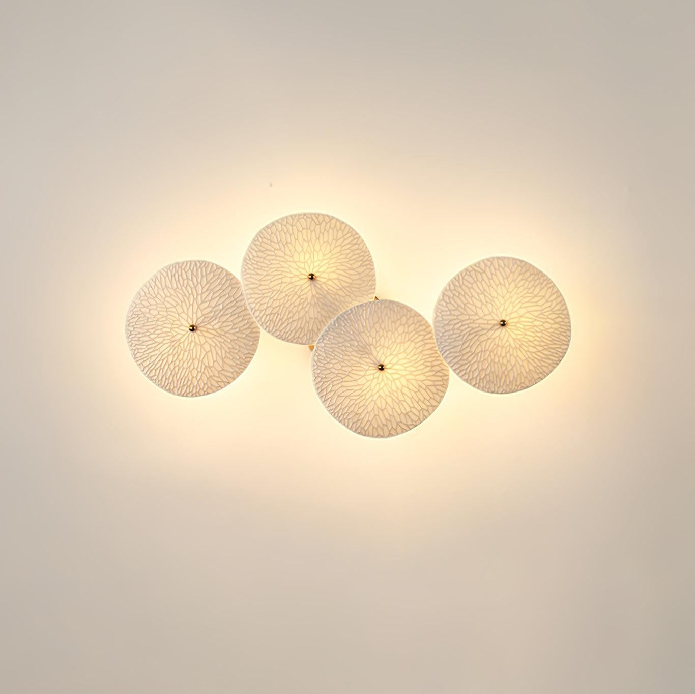 Lotus Cascade Ceramic Wall Light, Hardwired Wall Sconce, 8 heads A L 37.4″ x H 11″