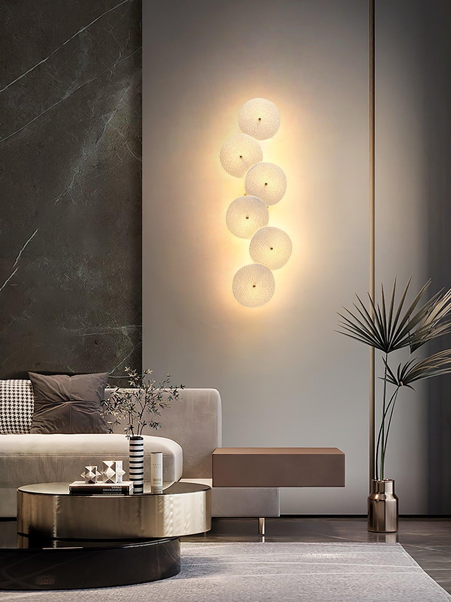 Lotus Cascade Ceramic Wall Light, Hardwired Wall Sconce, detail 21
