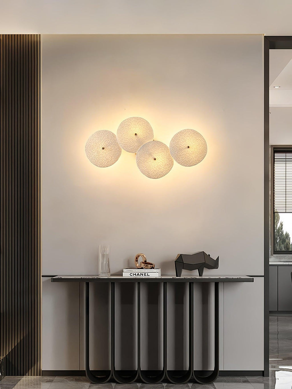 Lotus Cascade Ceramic Wall Light, Hardwired Wall Sconce, detail 24