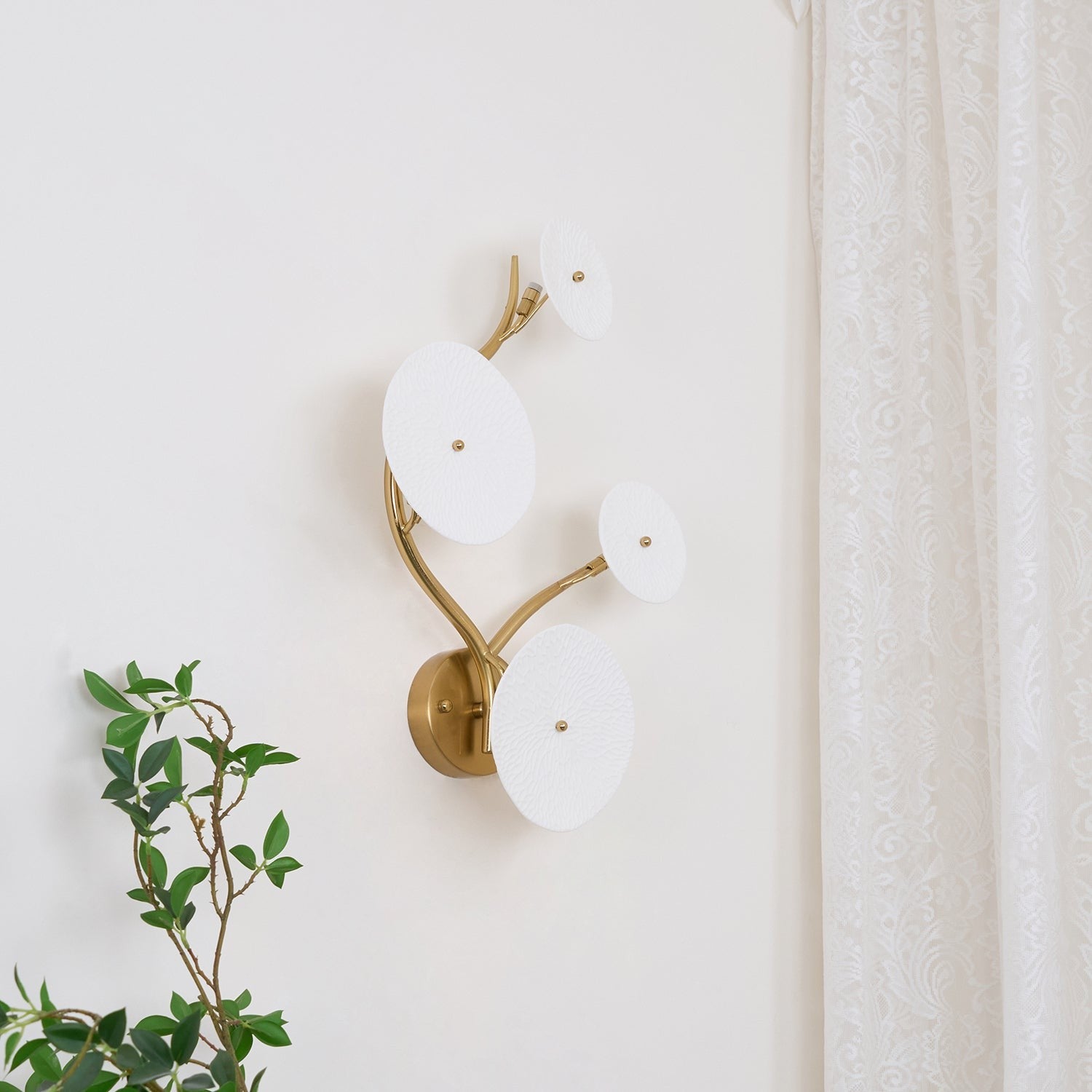 Lotus Cascade Ceramic Wall Light, Hardwired Wall Sconce, detail 26