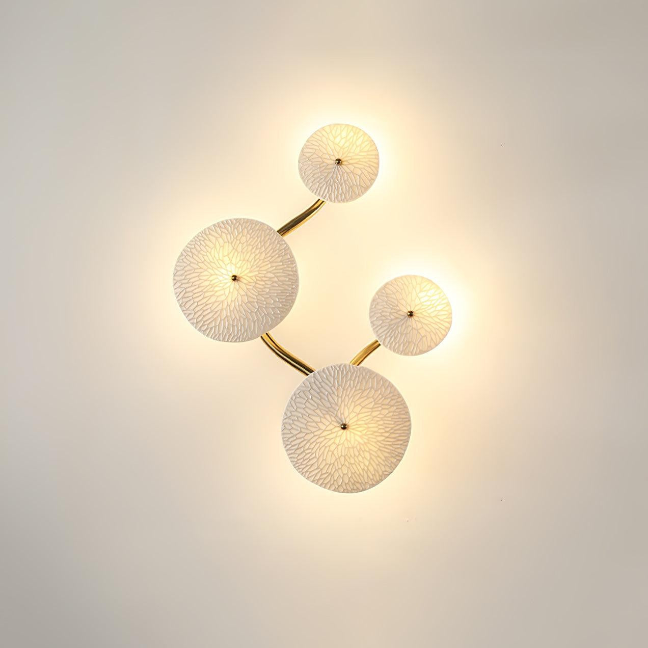 Lotus Cascade Ceramic Wall Light, Hardwired Wall Sconce, detail 2
