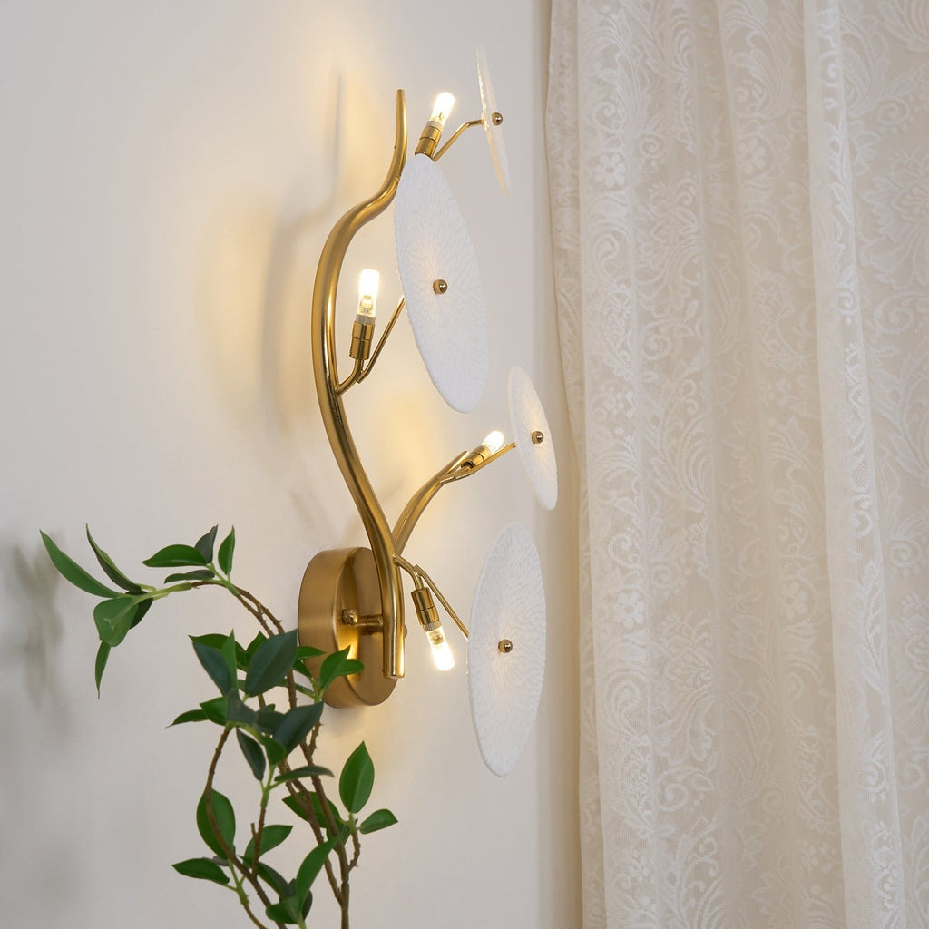 Lotus Cascade Ceramic Wall Light, Hardwired Wall Sconce, detail 30