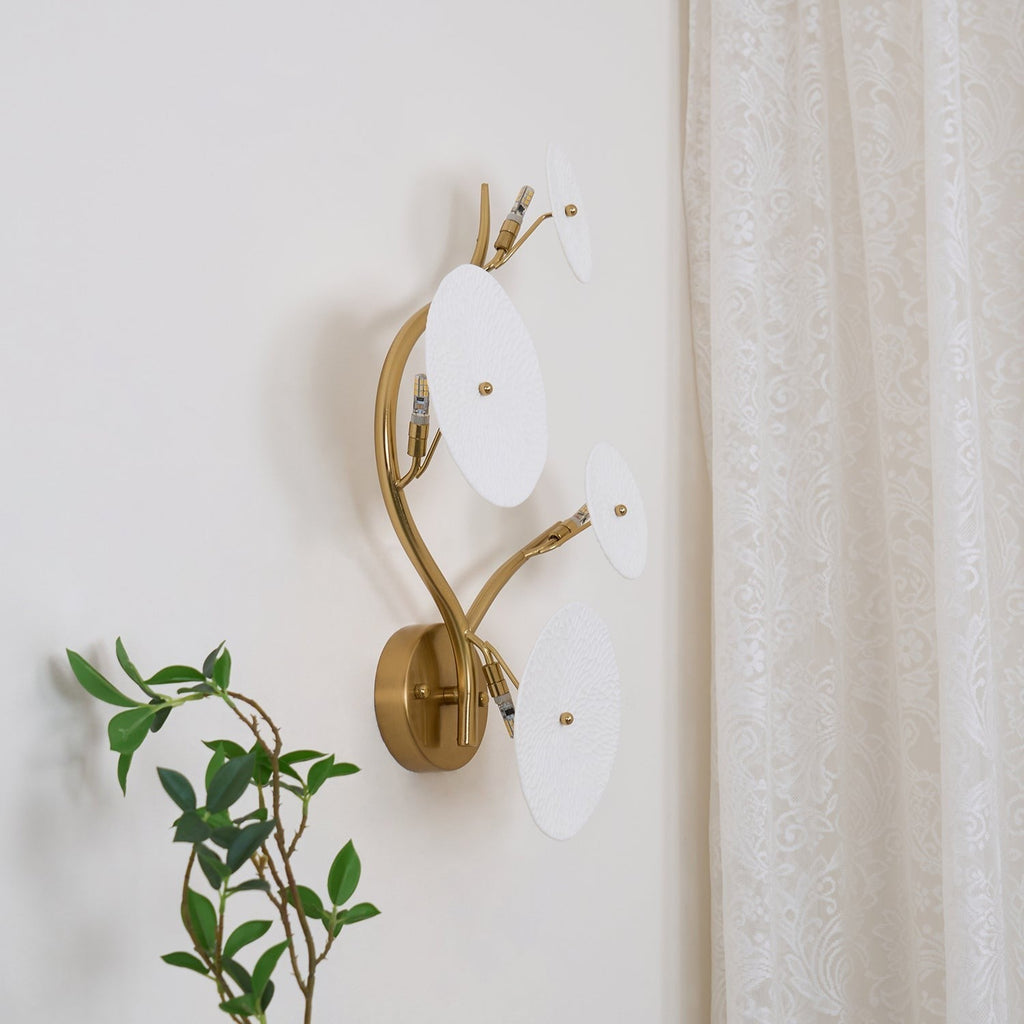 Lotus Cascade Ceramic Wall Light, Hardwired Wall Sconce, detail 31