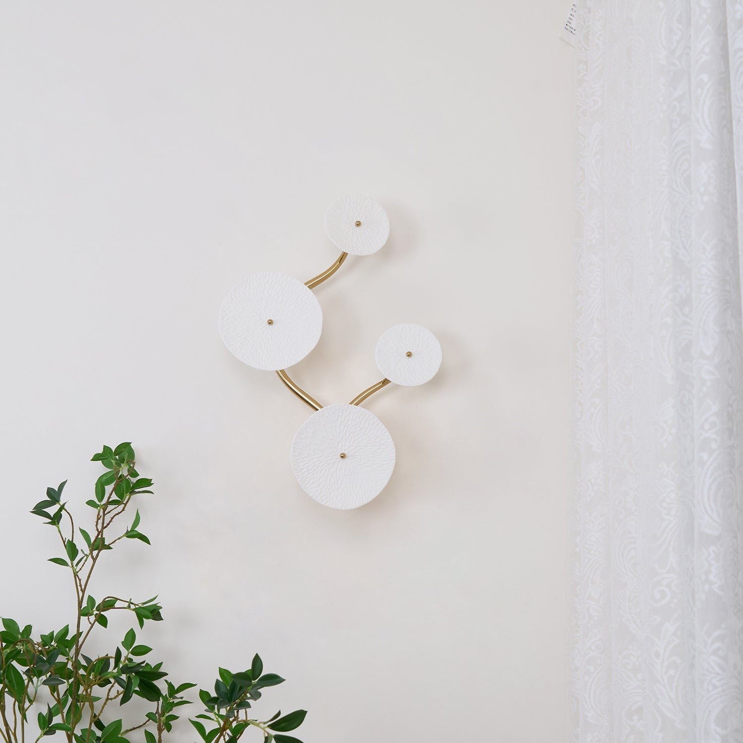 Lotus Cascade Ceramic Wall Light, Hardwired Wall Sconce, detail 32