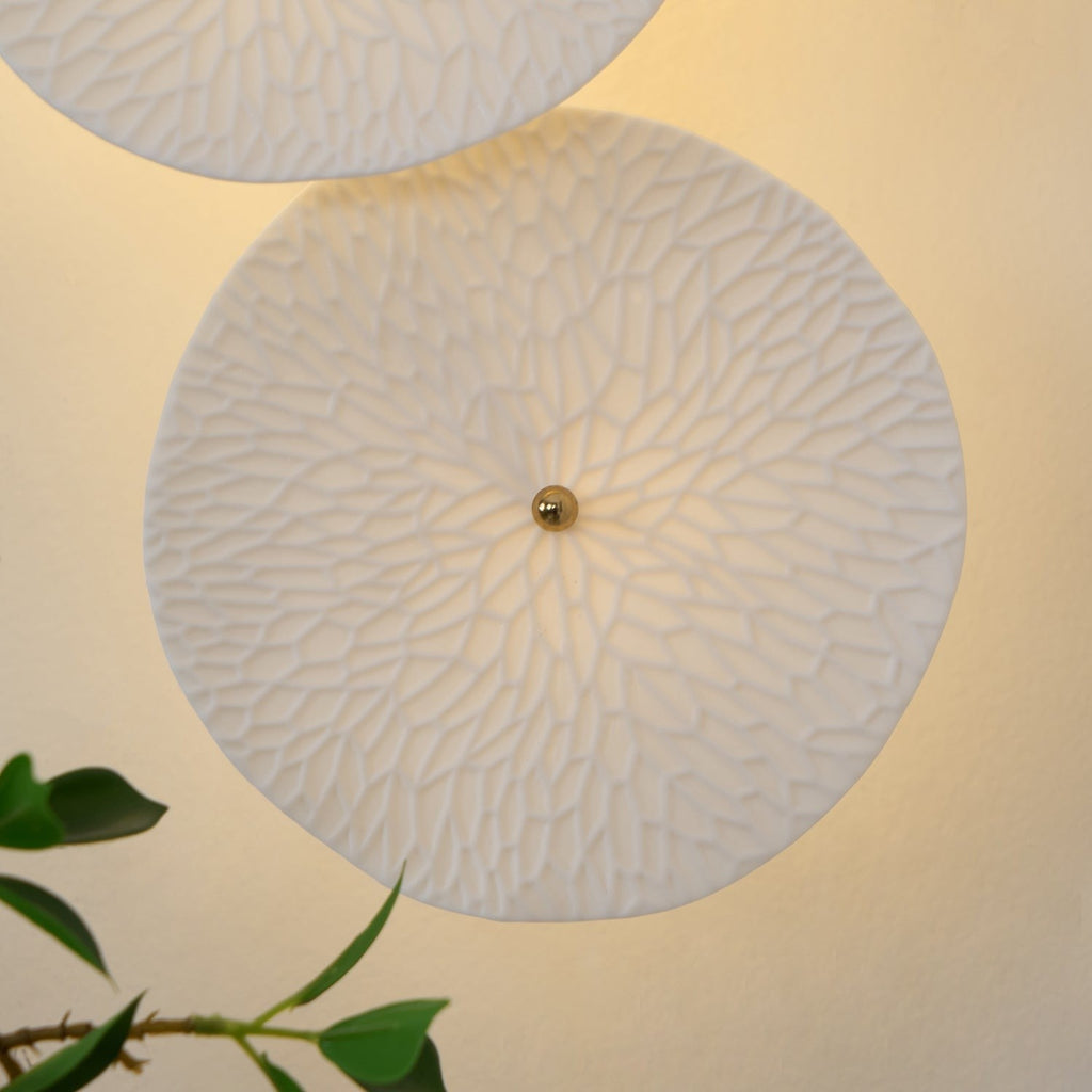 Lotus Cascade Ceramic Wall Light, Hardwired Wall Sconce, detail 33