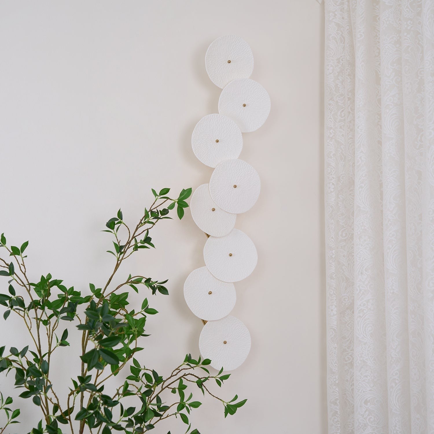 Lotus Cascade Ceramic Wall Light, Hardwired Wall Sconce, detail 35